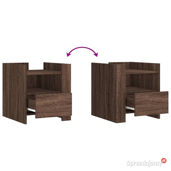 Szafka nocna brązowy dąb 45x50x50 materiał