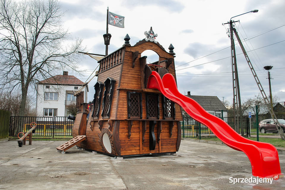Drewniany Statek piracki publiczny plac zabaw Dom i Ogród Przemyśl