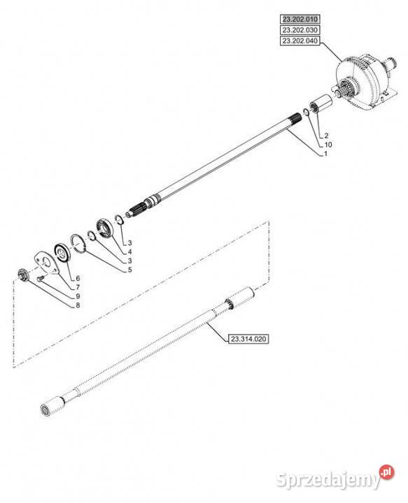 Holland T6070 Wałek 981mm l 47907170 Pozostałe Jastrzębniki