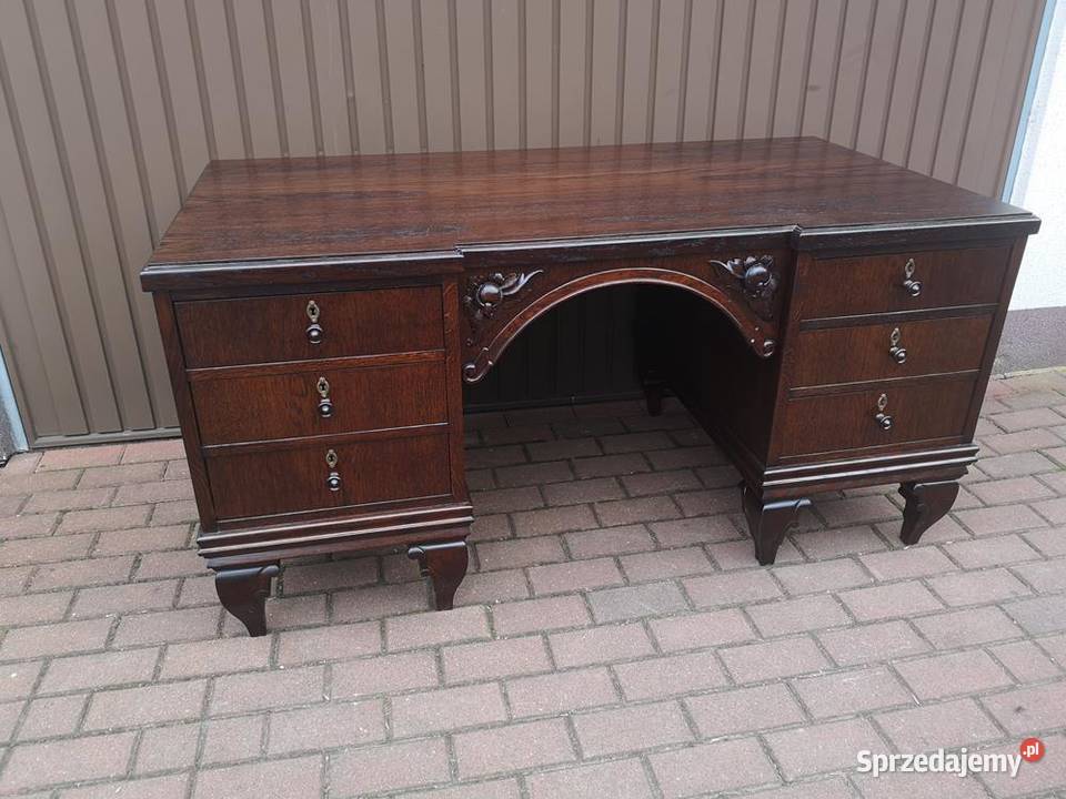 Biurko Dębowe Gabinetowe Unikatowe Stare Antyk Swarzędz