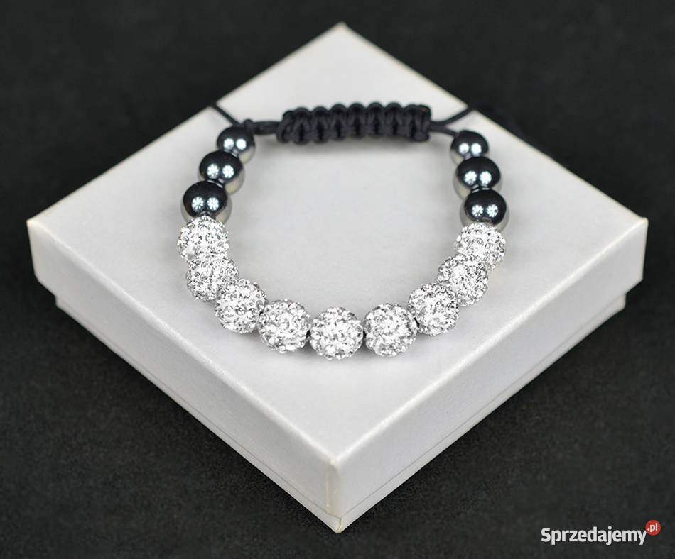 Bransoletka shamballa 15 kul cyrkonie zielona