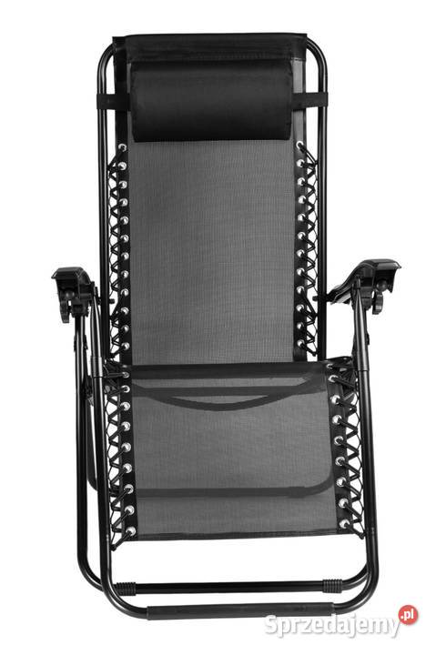 Leżak ogrodowy plażowy fotel składany z metal