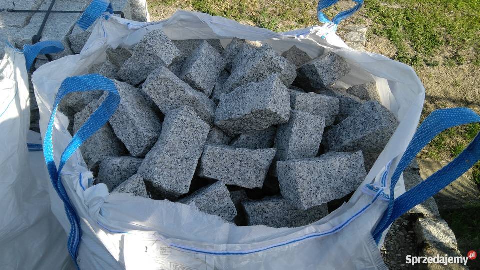 Kostka granitowa szara kolorowa obrzeża palisady małopolskie Ciężkowice