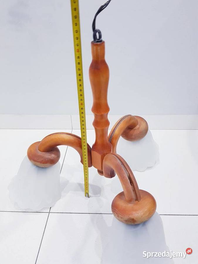 Stary drewniany żyrandol JZaranek z defektem Dąbrowa Górnicza