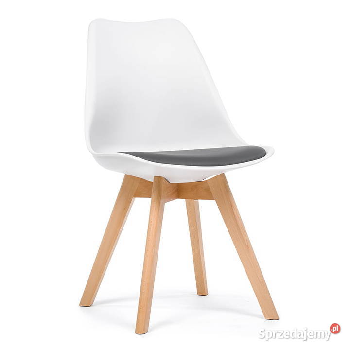 Białe Krzesło Dublin Z Poduszką Szarą Wysyłka wielkopolskie