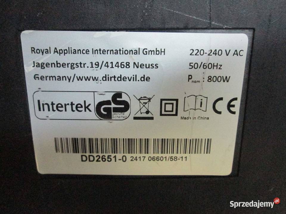 Odkurzacz BEZWORKOWY Dirt Devil 800W komplet AGD drobne Warszawa