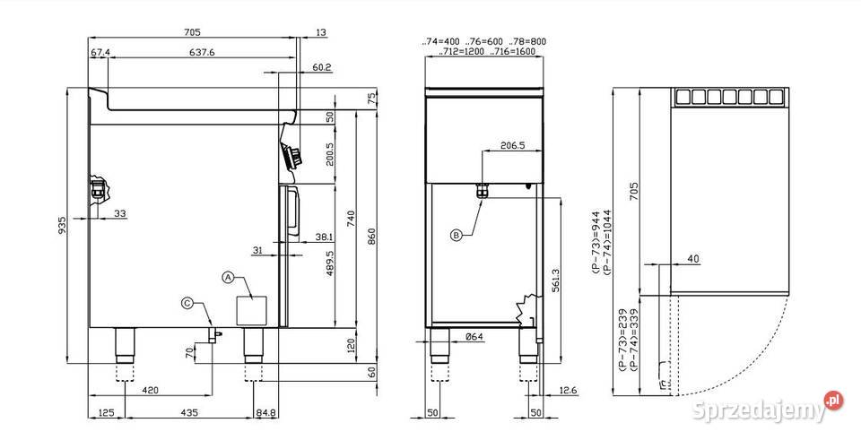 Kuchnia gazowa z półką RM GASTRO PC78 GP 22 kW Pszczyna