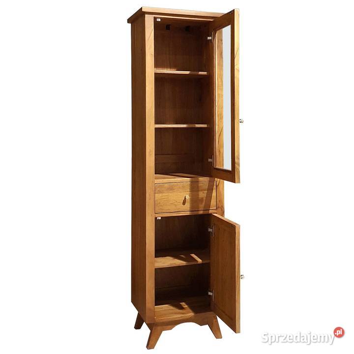 Wąska witryna drewniana 52 przeszklona BONN z