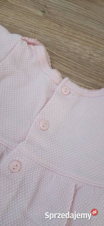 Sukienka pudrowy róż 03 mies haftowane kwiatki kujawsko-pomorskie Grudziądz