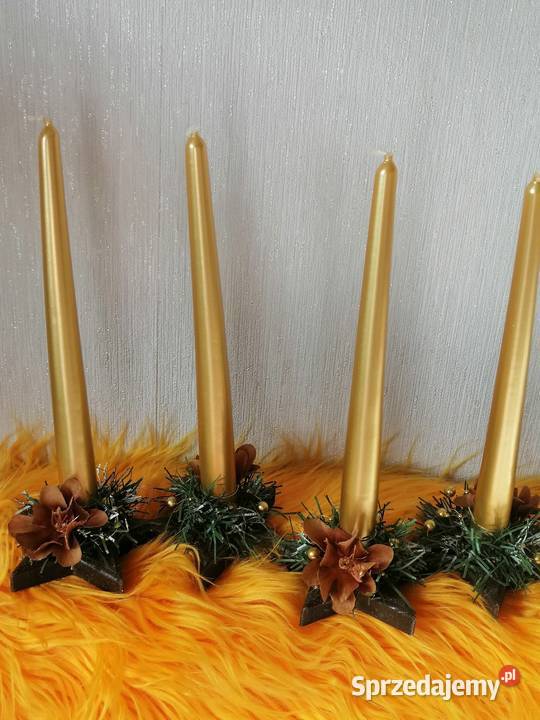 Adwentnik stroik świąteczny Dekoracja stołu czerwony śląskie Katowice