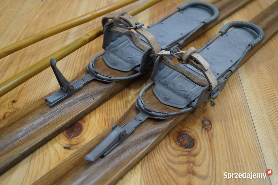 Stare narty jesionowe 200 z kijkami Pruchnik