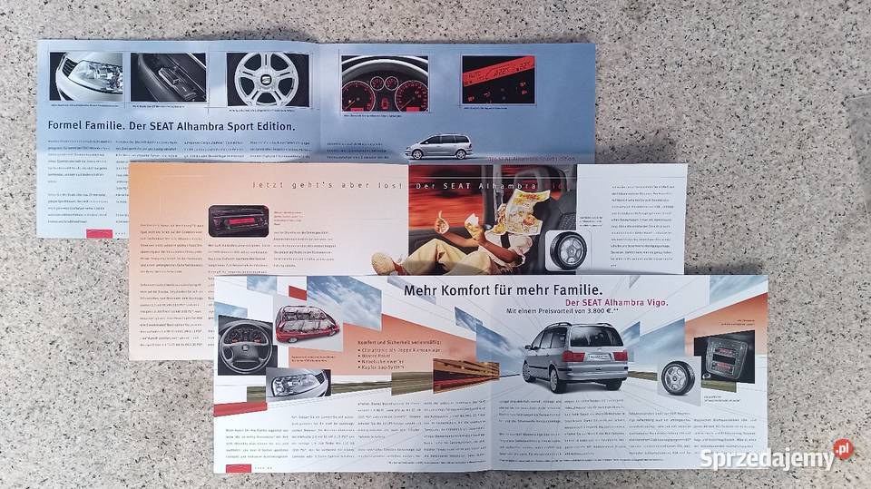 SEAT Alhambra Sport edition Kids Vigo Prospekty zbiór tekstów sprzedam