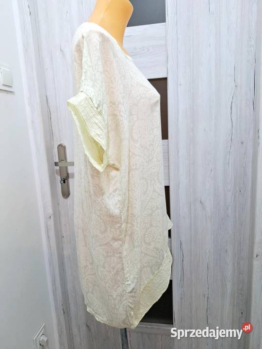 44 Bluzka lekka zwiewna kremowo cytrynowa kolorowy Braniewo