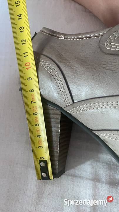 Buty na szerokim obcasie jasnoszarobrązowe 41 Przedbórz