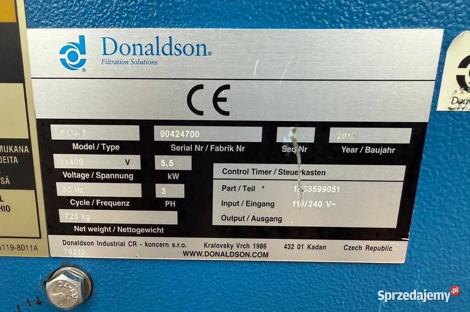 Odciąg pyłu wyciąg dymu spawalniczego Donaldson Zdziechowice