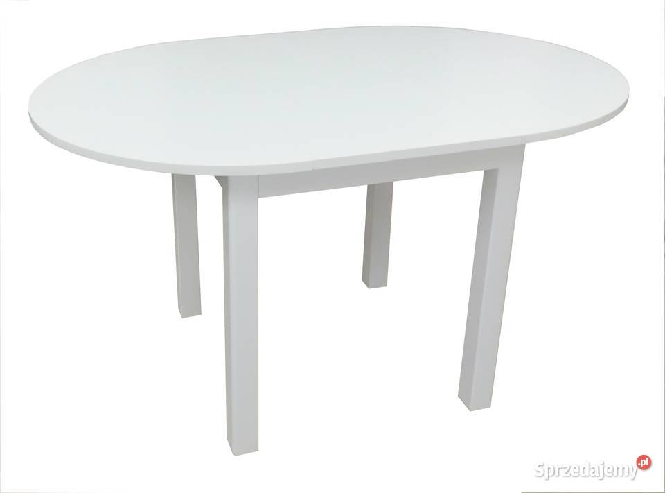 STÓŁ OKRĄGŁY ROZKŁADANY FI 90 ŁAWA KOLORY BIAŁY 75cm Tołkiny