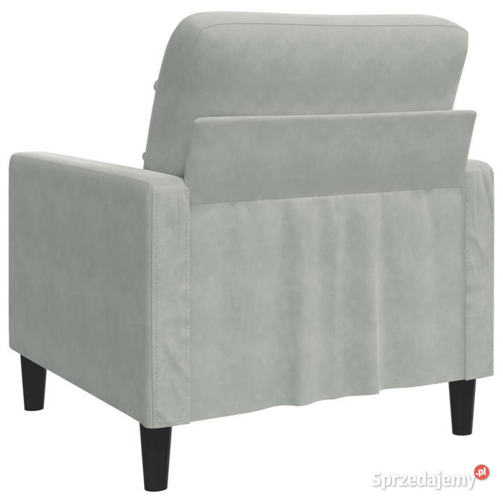 Fotel jasnoszary 60 obity aksamitem WM4007604