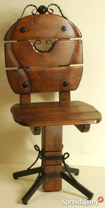 Drewniane krzesła metaloplastyka Zielonka