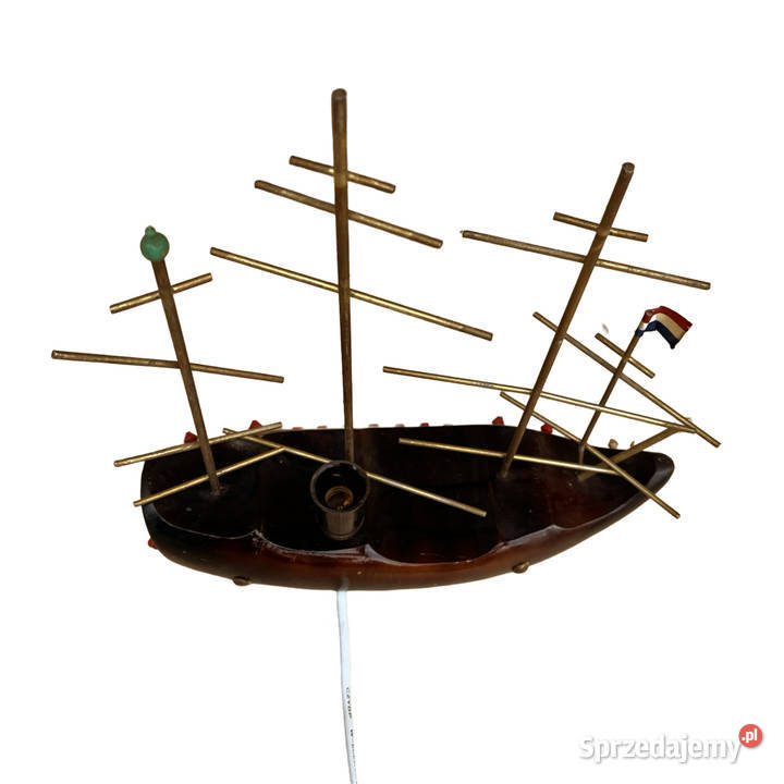 Drewniana lampka nocna stołowa w kształcie Warszawa