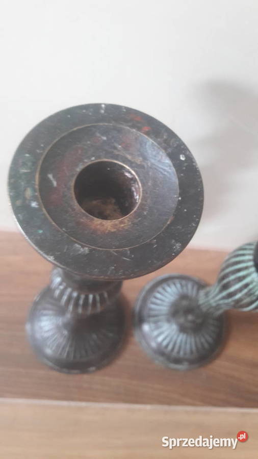 Mosiężny patynowany świecznik stylizowany 2 Radom sprzedam