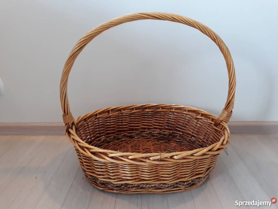 duży wiklinowy koszykna prezent rączka na kwiaty pomorskie Gdańsk
