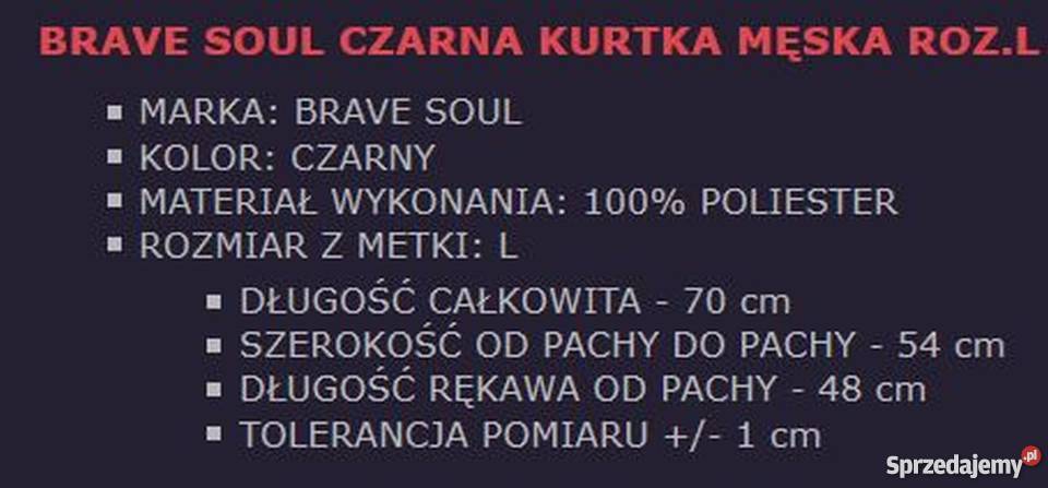 Kurtka wiosna jesień czarna męska rozmiar L Zamość
