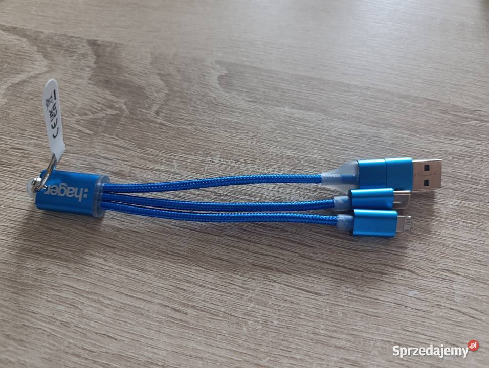 Kabel do ładowania 3w1 niebieski z kółkiem na Kwidzyn