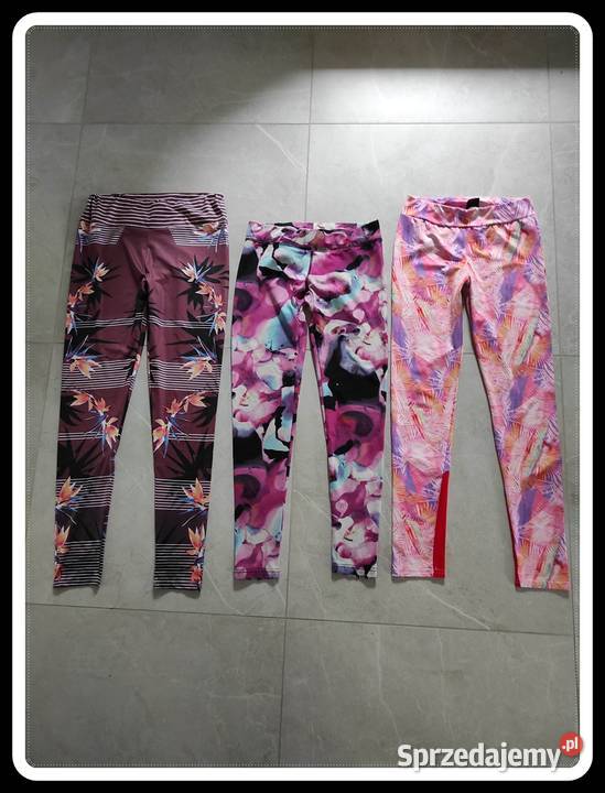 Legginsy sportowe wzorzyste kolorowe jogging Płock