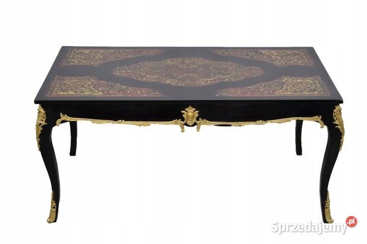 Piękny Stół Biurko Boulle Okucia z Brązu Unikat Kraków