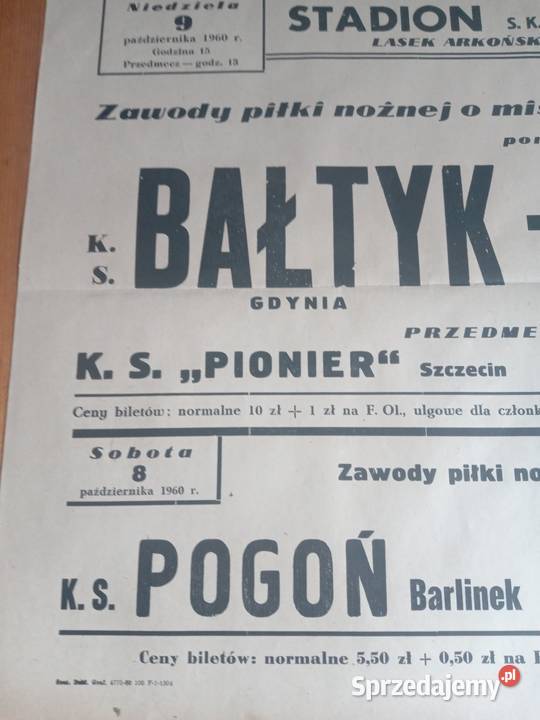 Afisz meczowy BaltykArkonia małopolskie Gdów