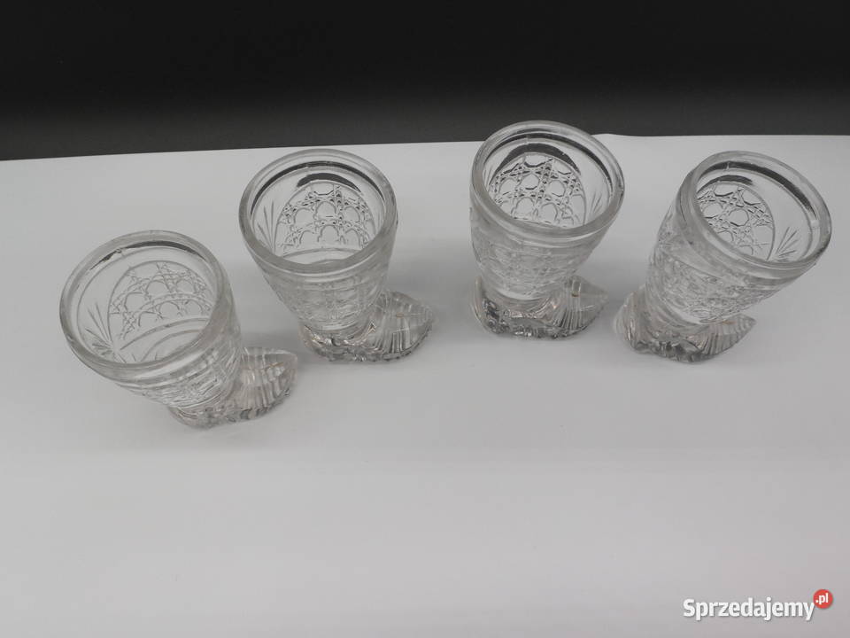 Kultowe Kieliszki Buciki kryształowe Vintage PRL