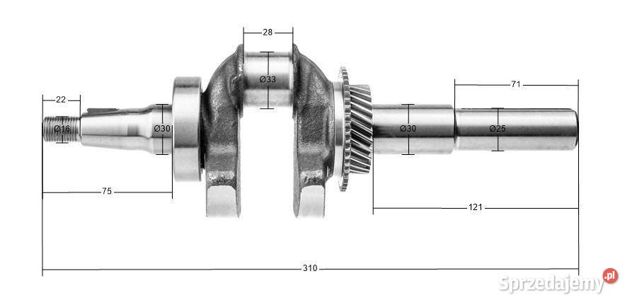 Wał korbowy Rato silnik R270 13300Z0802100000 Opalenica