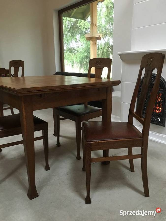Stół 4 krzesła antyk secesja Ząbki