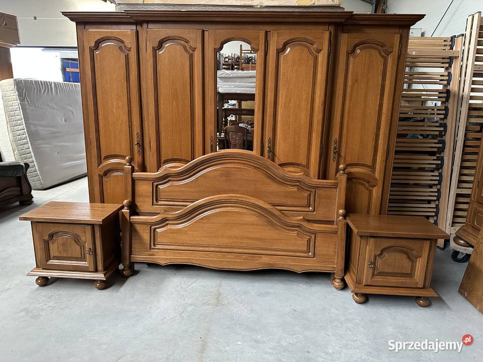 Dębowa sypialnia łóżko 160 szafki komoda lustro Meble do sypialni Sławoszewek sprzedam