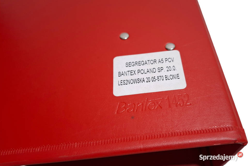 Segregator A5 PCV 74mm czerwony Bantex 1452 2