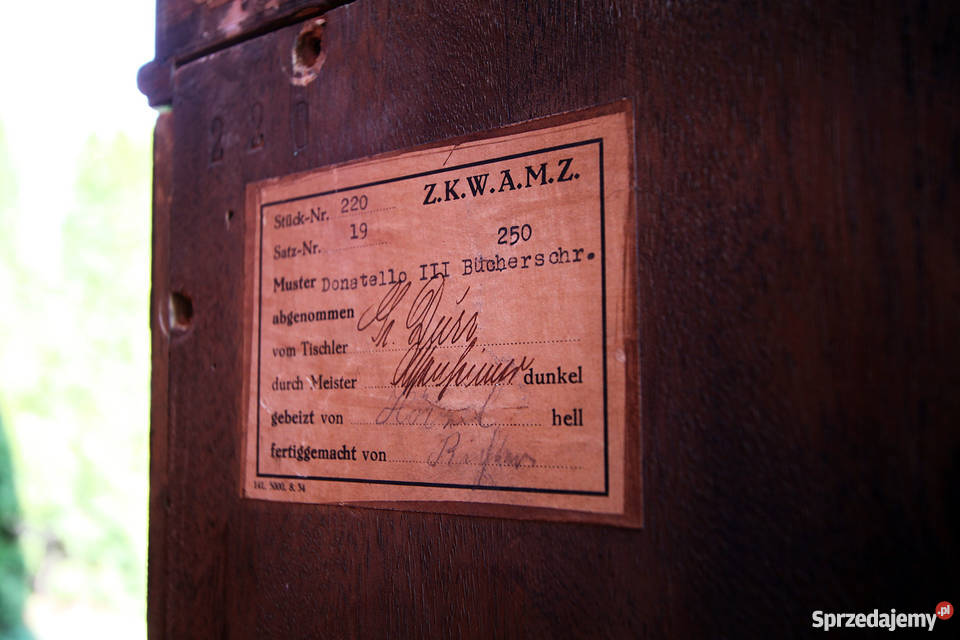 Komplet gabinetowy biurko biblioteka 1920 r Wrocław