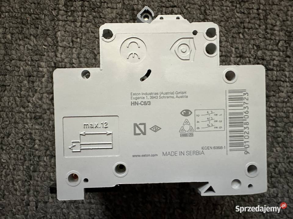 Wyłącznik nadprądowy HNC63 Eaton 194888 Łódź