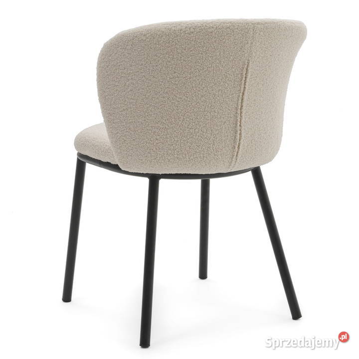 Krzesło Tapicerowane Bari Jasnobeżowe Boucle 87cm wielkopolskie Tarchały Małe sprzedam