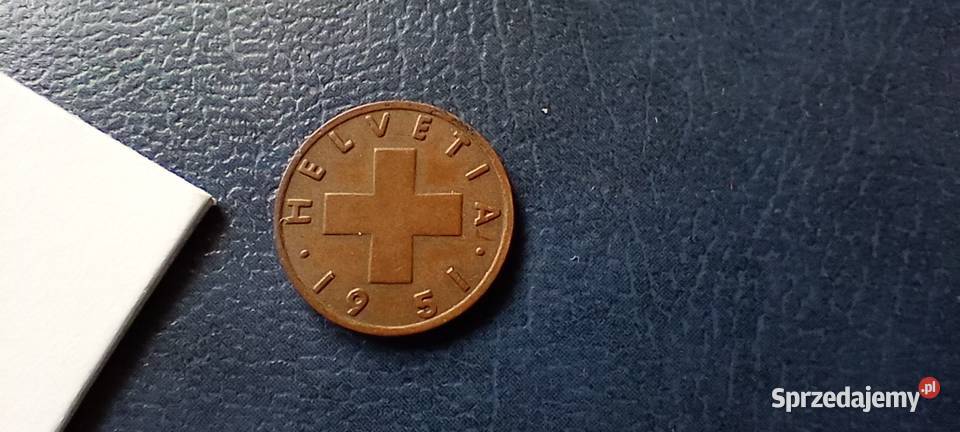 Stare monety 1 rappen 1951 Szwajcaria Kolekcje podkarpackie Lesko