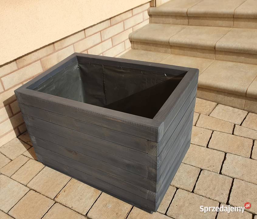 Donica ogrodowa szara drewniana 604040 kujawsko-pomorskie Pławin sprzedam