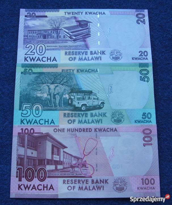 MALAWI Kolekcjonerskie Banknoty Zestaw 3 sztuki Katowice