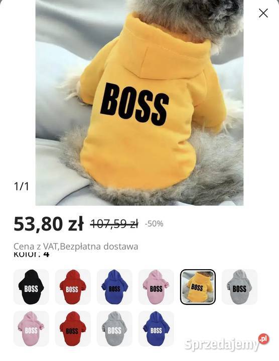Nowa bluza z kapturem ubranko ubranie psa Boss M mazowieckie Warszawa