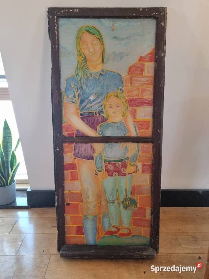 Obraz na starym oknie Warszawa