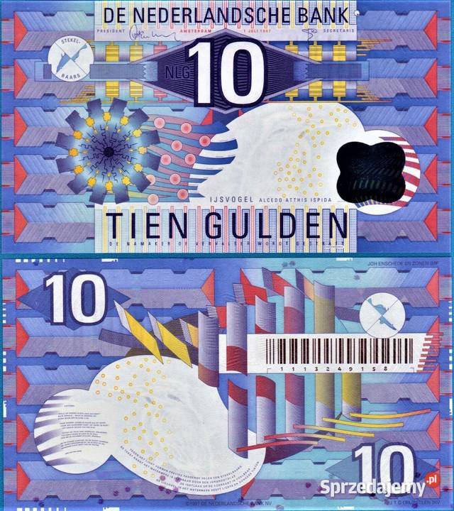 HOLANDIA 1997 10 guldenów UNC WYSYŁKA Człuchów