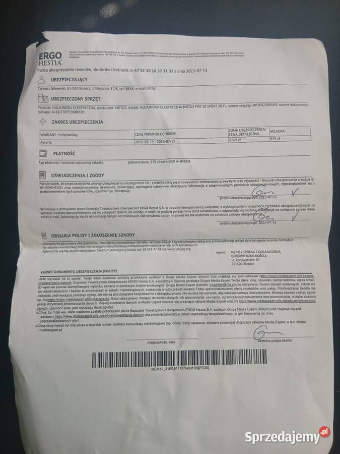 Hulajnoga 65h 2600w Custom WhiteBlack Motus 10 Pozostałe Zamość