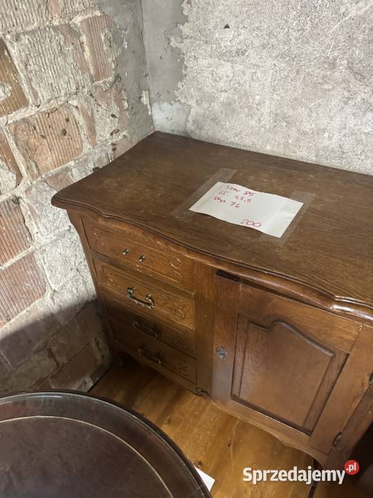 Komoda drewniana vintage szafka rustykalna Zielonka