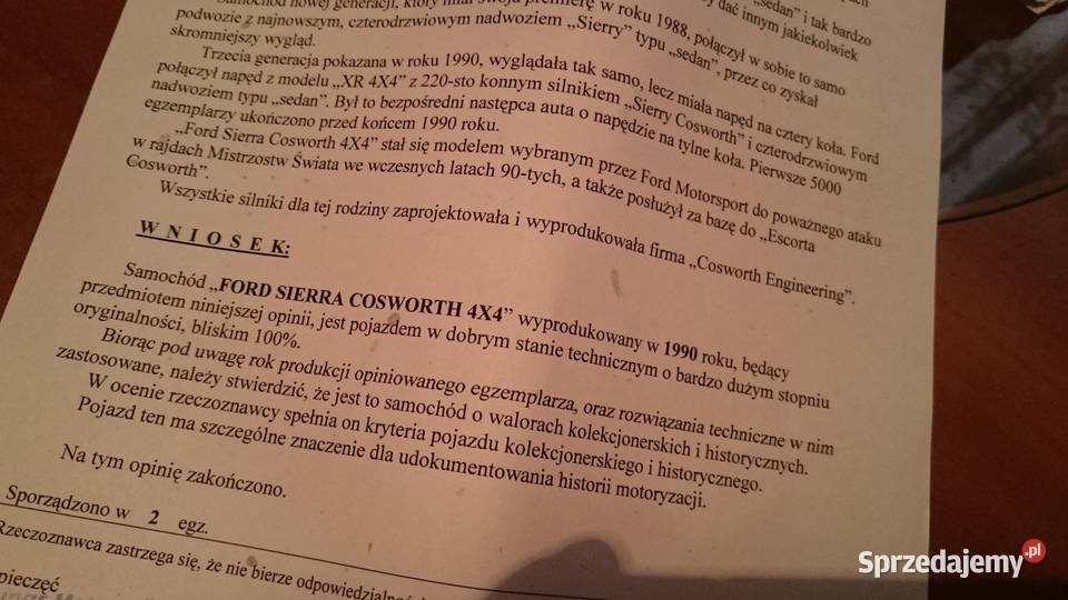FORD SIERRA COSWORTH 4X4 manualna Warszawa