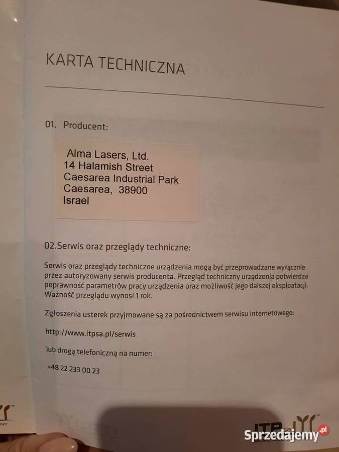 Laser Alma Beauty Rejuve Baby Tychy sprzedam