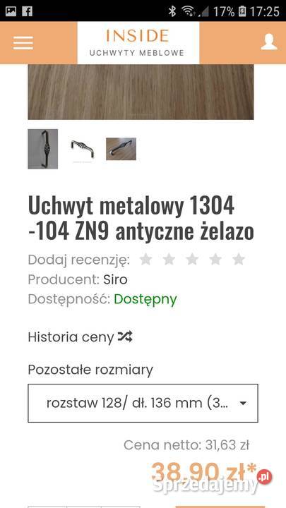 Stylowe metalowe uchwyty do mebli Anglia