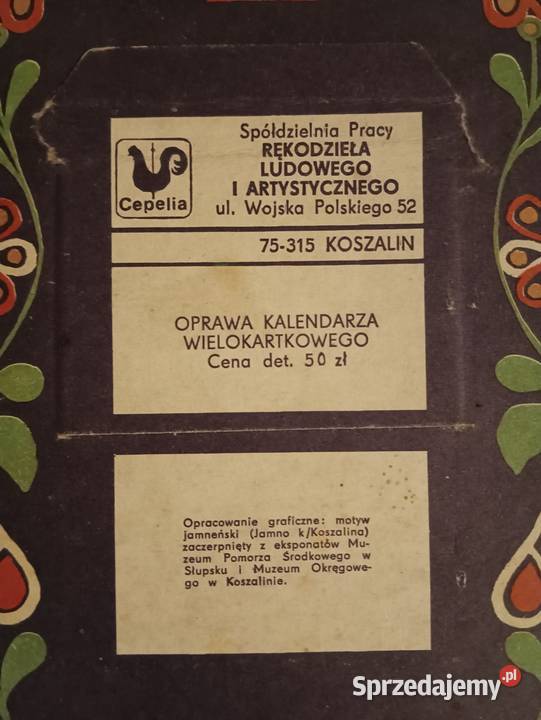Jamno Koszalin Cepelia podkładka pod kalendarz wielkopolskie Kościan